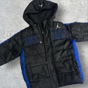 Air Jordan Coat Boys Puffer Hoodie Jacket Black Full Zip Ize 3T
